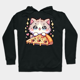 Cute kawaii with Pizza, Funny Pizza lover Hoodie